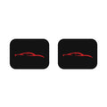Car Mats — Rear Set of 2 Black Floor Mats with Red Sports Car Silhouette