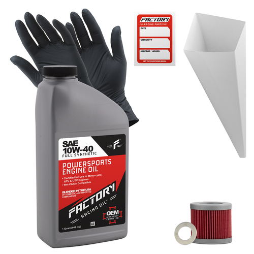 10W-40 Full Synthetic 1 Quart Oil Change Kit fits Suzuki DR100, SP100D