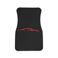 Car Floor Mat — Black with Red Sports Car Silhouette