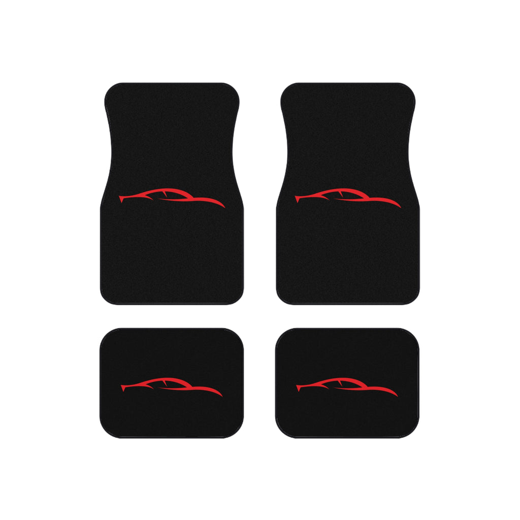 Red Silhouette Car Floor Mats (Set of 4)